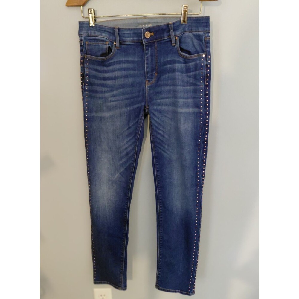 WHBM Copper Studded Jeans Slim Ankle Sz 6